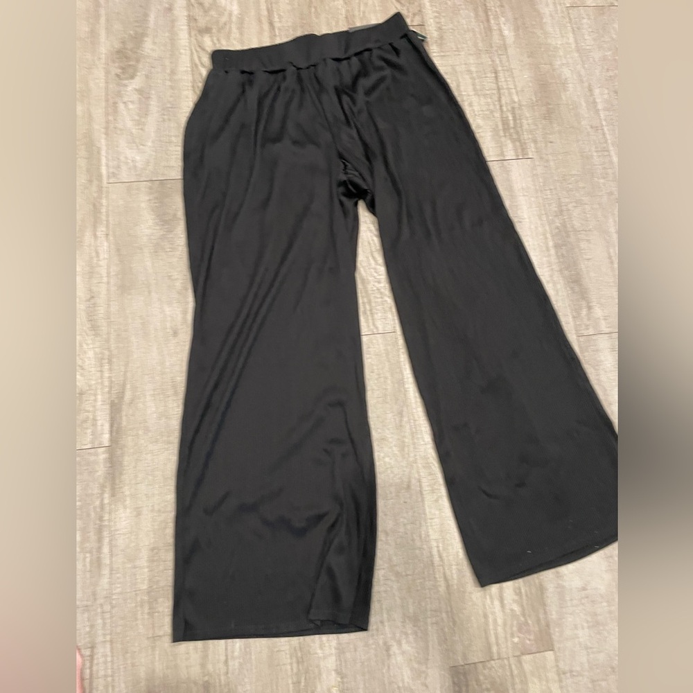 Maurices ribbed wide leg stretch waist pull on highrise waist casual pants XL
